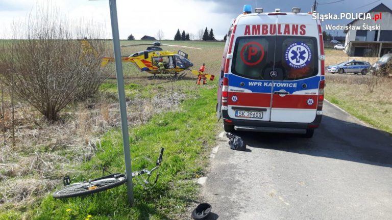 Poważny wypadek na rowerze elektrycznym. Interweniował śmigłowiec LPR