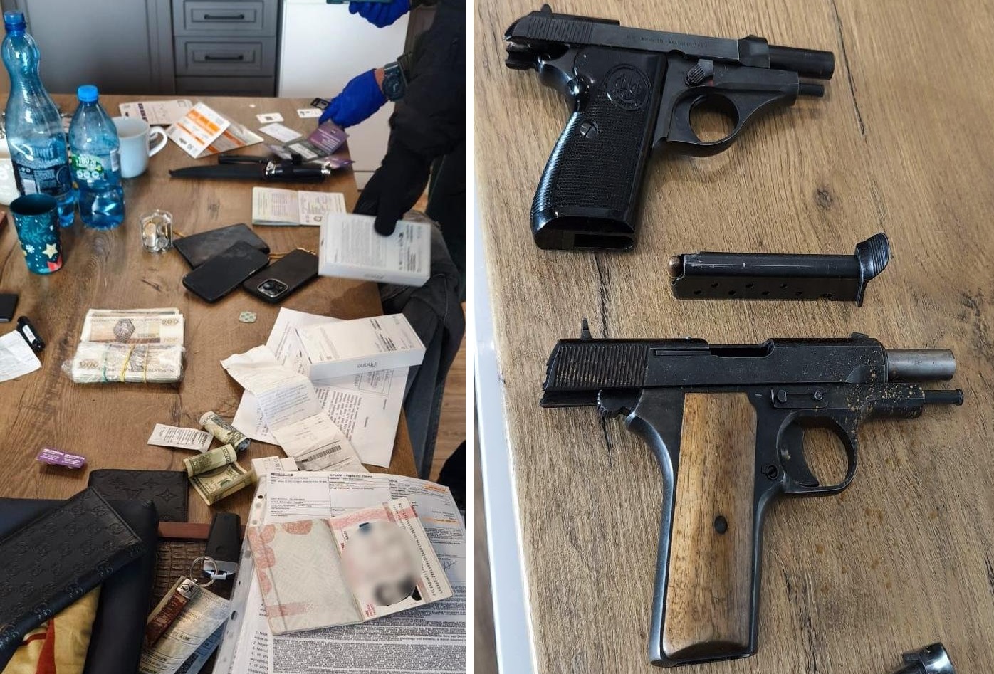 Zatrzymano 31-latka podejrzanego o napad na konwojenta. Drugi z zatrzymanych mężczyzn odpowie za nielegalne posiadanie broni WIDEO