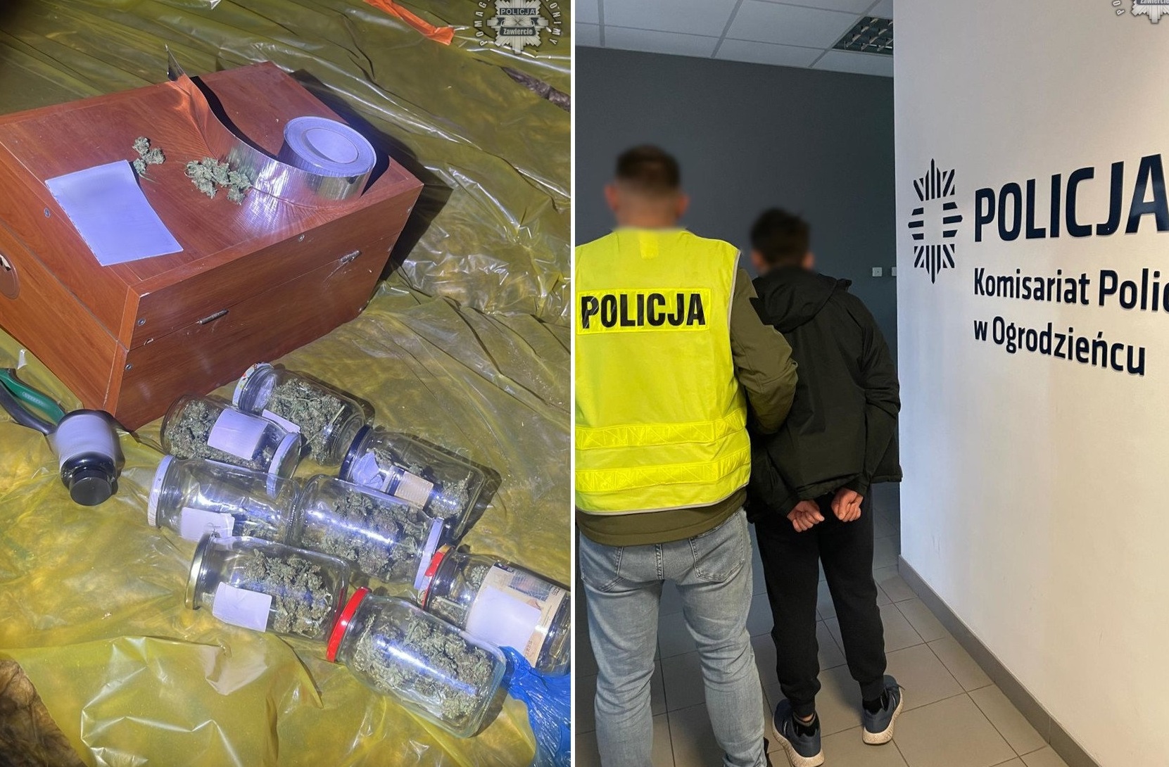 Mieszkaniec Ogrodzieńca z 36 zarzutami za narkotyki. Grozi mu do 20 lat więzienia